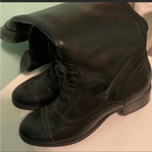 Tommy Hilfiger black leather boots size 8